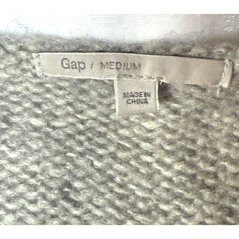GAP Alpaca Wool Gray Navy Striped Crewneck Sweater Women's M EUC